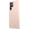 Guess GUHCS23LLSLMGPP S23 Ultra S918 pink/pink hardcase Silicone Script Metal Logo - (GUE002625-0)