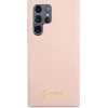 Guess GUHCS23LLSLMGPP S23 Ultra S918 pink/pink hardcase Silicone Script Metal Logo - (GUE002625-0)