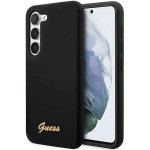 Guess GUHCS23MSLSMK S23+ S916 black/black hardcase Silicone Vintage Gold Logo - (GUE002621-0)