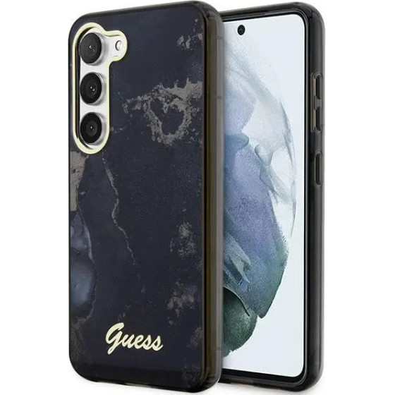 Guess GUHCS23SHTMRSK S23 S911 black/black hardcase Golden Marble Collection - (GUE002684-0)