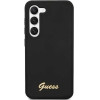 Guess GUHCS23SSLSMK S23 S911 black/black hardcase Silicone Vintage Gold Logo - (GUE002620-0)