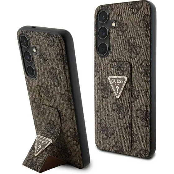 Guess GUHCS24SPGS4TDW S24 S921 brown/brown hardcase Grip Stand 4G Triangle Strass - (GUE003621-0)