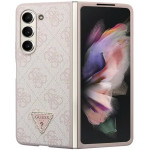 Guess GUHCZFD5P4TDPP F946 Z Fold5 case - pink Leather 4G Triangle Strass - (GUE003056-0)
