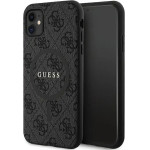 Guess GUHMN61G4GFRK iPhone 11 6.1'' / Xr black/black hardcase 4G Collection Leather Metal Logo MagSafe - (GUE003456-0)