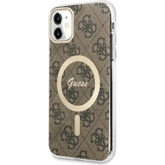 Guess GUHMN61H4STW iPhone 11 6.1'' brown/brown hardcase 4G MagSafe - (GUE002812-0)