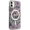 Guess GUHMN61HCFWSP iPhone 11 / Xr 6.1'' pink/pink hardcase Flower MagSafe - (GUE002930-0)