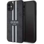 Guess GUHMN61P4RPSK iPhone 11 / Xr black/black hardcase 4G Printed Stripes MagSafe - (GUE002826-0)