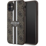 Guess GUHMN61P4RPSW iPhone 11 / Xr brown/brown hardcase 4G Printed Stripes MagSafe - (GUE002833-0)