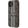 Guess GUHMN61P4RPSW iPhone 11 / Xr brown/brown hardcase 4G Printed Stripes MagSafe - (GUE002833-0)