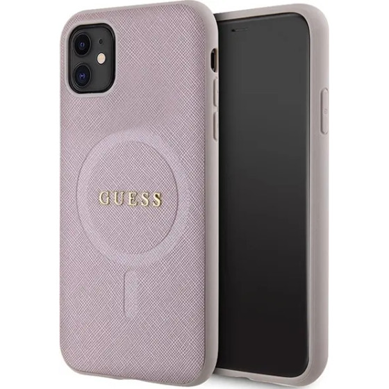 Guess GUHMN61PSAHMCP case for iPhone 11 / Xr - pink Saffiano MagSafe - (GUE003045-0)
