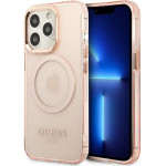Guess GUHMP13LHTCMP iPhone 13 Pro / 13 6.1 pink/pink hard case Gold Outline Translucent MagSafe - (GUE002508-0)