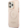 Guess GUHMP13LHTCMP iPhone 13 Pro / 13 6.1 pink/pink hard case Gold Outline Translucent MagSafe - (GUE002508-0)