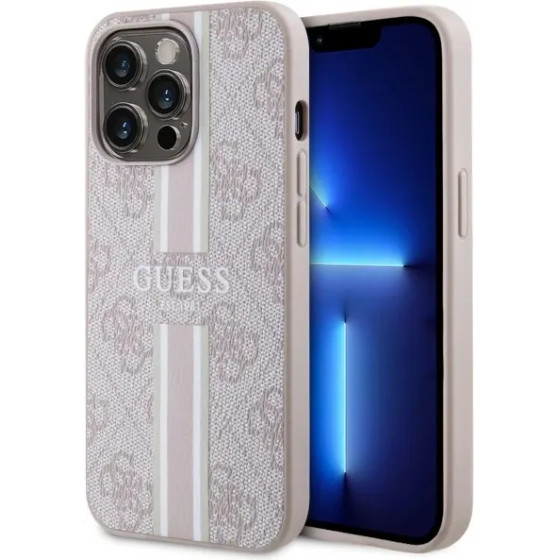 Guess GUHMP13LP4RPSP iPhone 13 Pro / 13 6.1 pink/pink hardcase 4G Printed Stripes MagSafe - (GUE002845-0)