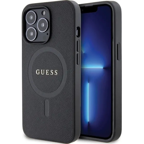 Guess GUHMP13LPSAHMCK case for iPhone 13 Pro / 13 - black Saffiano MagSafe - (GUE003011-0)
