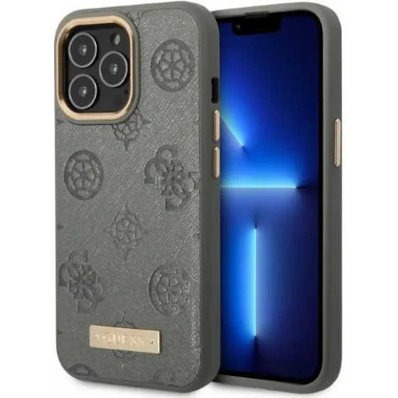 Guess GUHMP13LSAPSTG iPhone 13 Pro / 13 6.1 grey/grey hardcase Peony Logo Plate MagSafe - (GUE002534-0)
