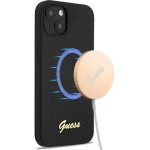 Guess GUHMP13MLSLMGBK iPhone 13 6.1 black/black hardcase Silicone Script Gold Logo Magsafe - (GUE001797-0)