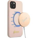 Guess GUHMP13MLSLMGLP iPhone 13 6.1 light pink/light pink hardcase Silicone Script Gold Logo Magsafe - (GUE001800-0)