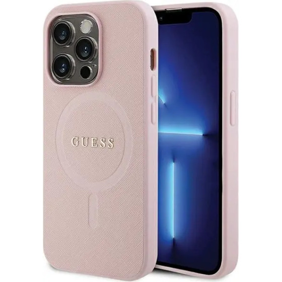 Guess GUHMP13XPSAHMCP case for iPhone 13 Pro Max - pink Saffiano MagSafe - (GUE003047-0)