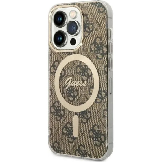 Guess GUHMP14LH4STW iPhone 14 Pro 6.1'' brown/brown hardcase 4G MagSafe - (GUE002762-0)