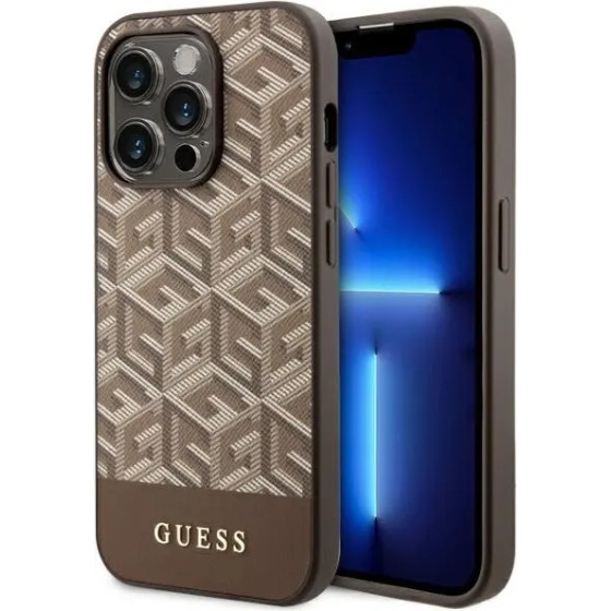 Guess GUHMP14LHGCFSEW iPhone 14 Pro 6.1'' brown/brown hard case GCube Stripes MagSafe - (GUE002824-0)