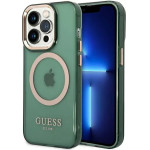 Guess GUHMP14LHTCMA iPhone 14 Pro 6.1'' green/khaki hard case Gold Outline Translucent MagSafe - (GUE002916-0)