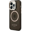 Guess GUHMP14LHTCMK iPhone 14 Pro 6.1 black/black hard case Gold Outline Translucent MagSafe - (GUE002420-0)