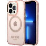 Guess GUHMP14LHTCMP iPhone 14 Pro 6.1 pink/pink hard case Gold Outline Translucent MagSafe - (GUE002581-0)