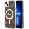 Guess GUHMP14MHCFWSA iPhone 14 Plus 6.7'' green/khaki hardcase Flower MagSafe - (GUE002733-0)