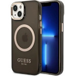 Guess GUHMP14MHTCMK iPhone 14 Plus 6.7'' black/black hard case Gold Outline Translucent MagSafe - (GUE002419-0)