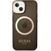 Guess GUHMP14MHTCMK iPhone 14 Plus 6.7'' black/black hard case Gold Outline Translucent MagSafe - (GUE002419-0)