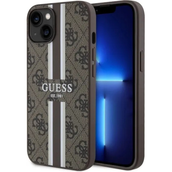 Guess GUHMP14MP4RPSW iPhone 14 Plus 6.7 brown/brown hardcase 4G Printed Stripes MagSafe - (GUE002837-0)