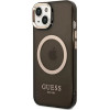 Guess GUHMP14SHTCMK iPhone 14 6.1'' black/black hard case Gold Outline Translucent MagSafe - (GUE002418-0)