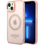 Guess GUHMP14SHTCMP iPhone 14 6.1 pink/pink hard case Gold Outline Translucent MagSafe - (GUE002591-0)