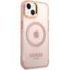 Guess GUHMP14SHTCMP iPhone 14 6.1 pink/pink hard case Gold Outline Translucent MagSafe - (GUE002591-0)