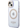 Guess GUHMP14SHTCMU iPhone 14 6.1 purple/purple hard case Gold Outline Translucent MagSafe - (GUE002582-0)