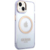 Guess GUHMP14SHTCMU iPhone 14 6.1 purple/purple hard case Gold Outline Translucent MagSafe - (GUE002582-0)