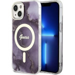 Guess GUHMP14SHTMRSU iPhone 14 6.1 purple/purple hardcase Golden Marble MagSafe - (GUE002778-0)