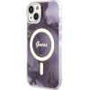 Guess GUHMP14SHTMRSU iPhone 14 6.1 purple/purple hardcase Golden Marble MagSafe - (GUE002778-0)