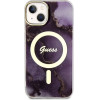 Guess GUHMP14SHTMRSU iPhone 14 6.1 purple/purple hardcase Golden Marble MagSafe - (GUE002778-0)