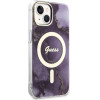 Guess GUHMP14SHTMRSU iPhone 14 6.1 purple/purple hardcase Golden Marble MagSafe - (GUE002778-0)