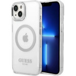 Guess GUHMP14SHTRMS iPhone 14 6.1 silver/silver hard case Metal Outline Magsafe - (GUE002422-0)