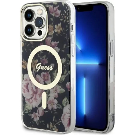 Guess GUHMP14XHCFWSK iPhone 14 Pro Max 6.7 black/black hardcase Flower MagSafe - (GUE002727-0)