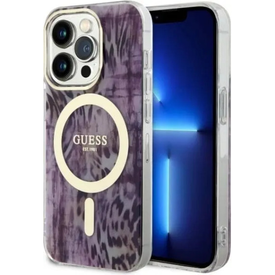 Guess GUHMP14XHLEOPWP iPhone 14 Pro Max 6.7 pink/pink hardcase Leopard MagSafe - (GUE002770-0)