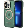 Guess GUHMP14XHTCMA iPhone 14 Pro Max 6.7'' green/khaki hard case Gold Outline Translucent MagSafe - (GUE002917-0)