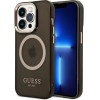 Guess GUHMP14XHTCMK iPhone 14 Pro Max 6.7'' black/black hard case Gold Outline Translucent MagSafe - (GUE002421-0)