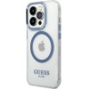 Guess GUHMP14XHTRMB iPhone 14 Pro Max 6.7 blue/blue hard case Metal Outline Magsafe - (GUE002590-0)