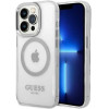 Guess GUHMP14XHTRMS iPhone 14 Pro Max 6.7 silver/silver hard case Metal Outline Magsafe - (GUE002425-0)
