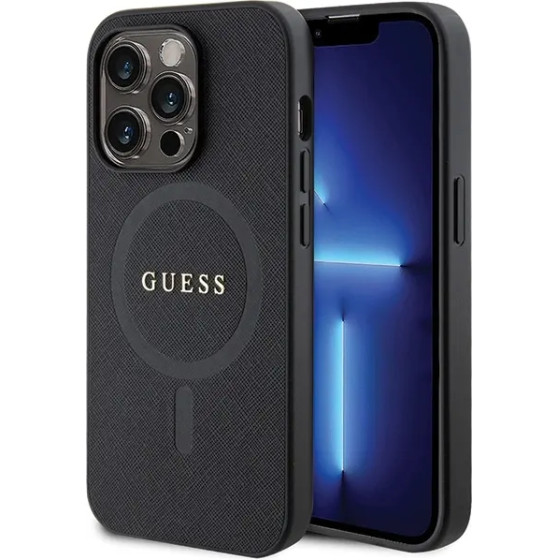 Guess GUHMP14XPSAHMCK case for iPhone 14 Pro Max 6.7 - black Saffiano MagSafe - (GUE003014-0)