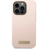 Guess GUHMP14XSBPLP iPhone 14 Pro Max 6.7'' pink/pink hard case Silicone Logo Plate MagSafe - (GUE002417-0)