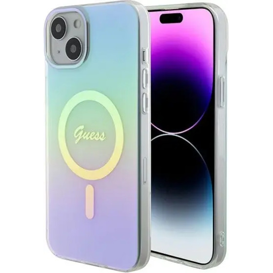 Guess GUHMP15MHITSQ iPhone 15 Plus 6.7 turquoise/turquoise hardcase IML Iridescent MagSafe - (GUE003220-0)